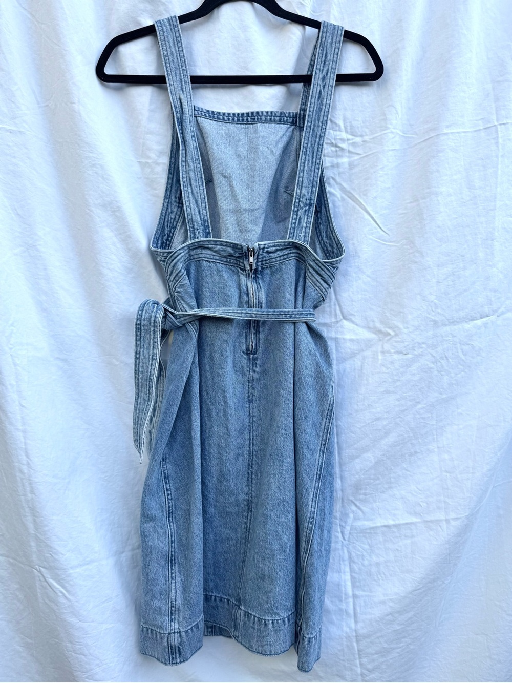 Denim Forum Light Blue Denim Mini Dress with Waist Tie - Picture 6 of 9